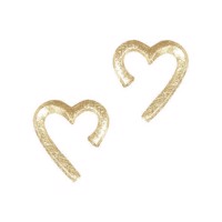 Hjerte ørestik i Guld med frostet overflade | Nkg Design | By Gotte´S